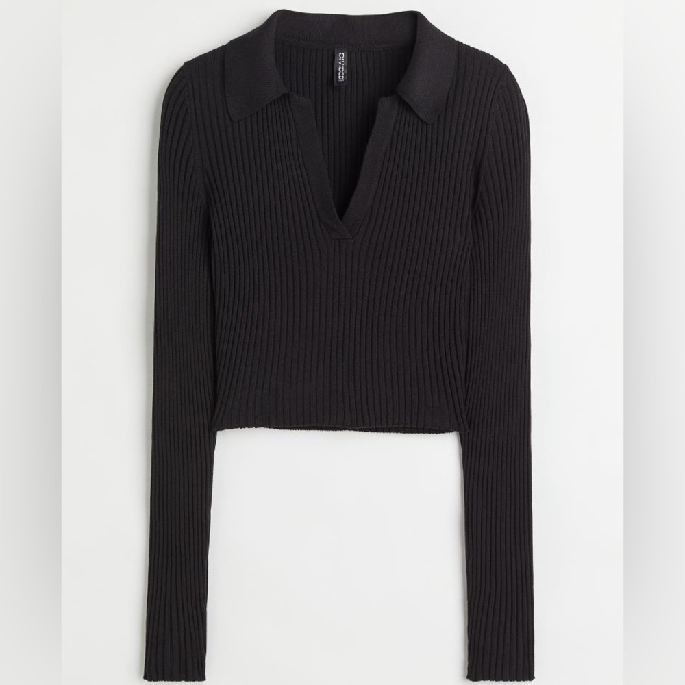 H&M Collared Ribbed Top
